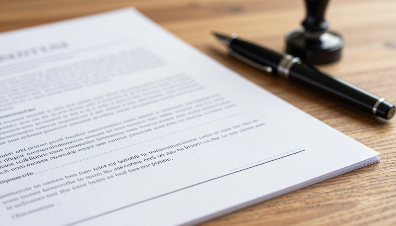 Legal paperwork on desk