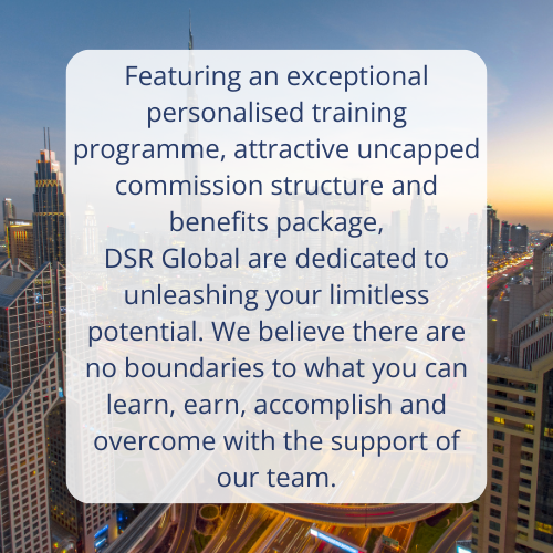 An advertisement for an exceptional personalised training programme that will give the road to success with Dubai background
