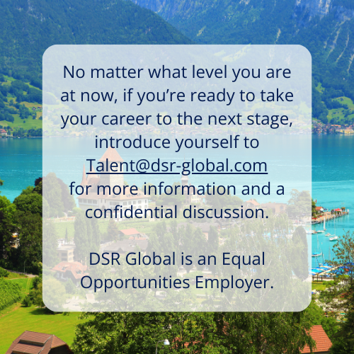 An advertisement for dsr global is an equal opportunities employer
