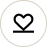 Heart icon inside a circle with a horizontal line beneath it