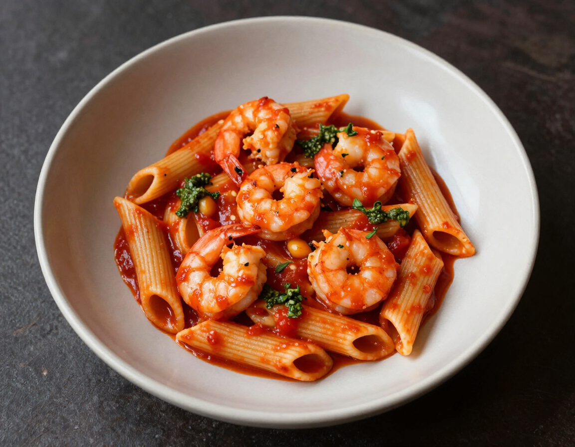Penne Arrabbiata with Shrimp