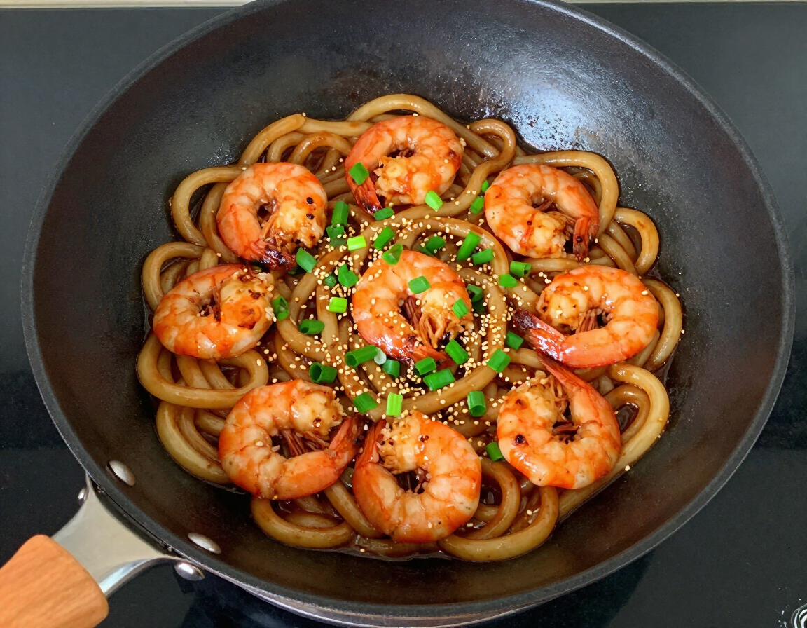 Shrimp Udon Stir-Fry