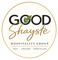 Good Shayste Hospitality Group logo in black, gold, and green inside a gold circle