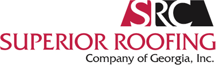 Logo for Superior Roofing Company of Georgia, Inc. Burgundy and black text.