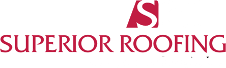 Logo for Superior Roofing, with a red 