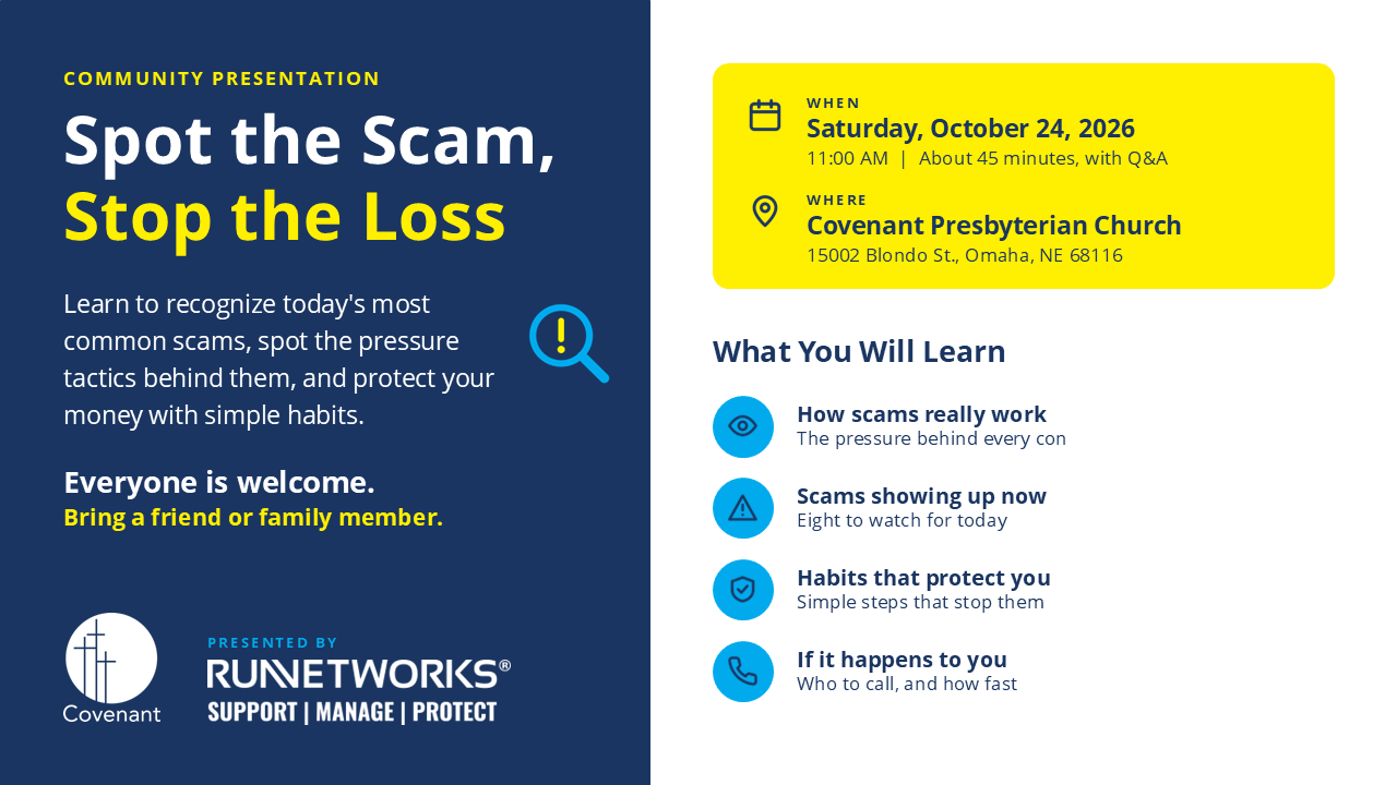 Spot the Scam seminar - Covenant