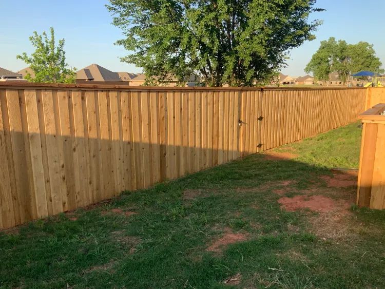 Cedar wood privacy fence installed by Legacy Fence in Oklahoma