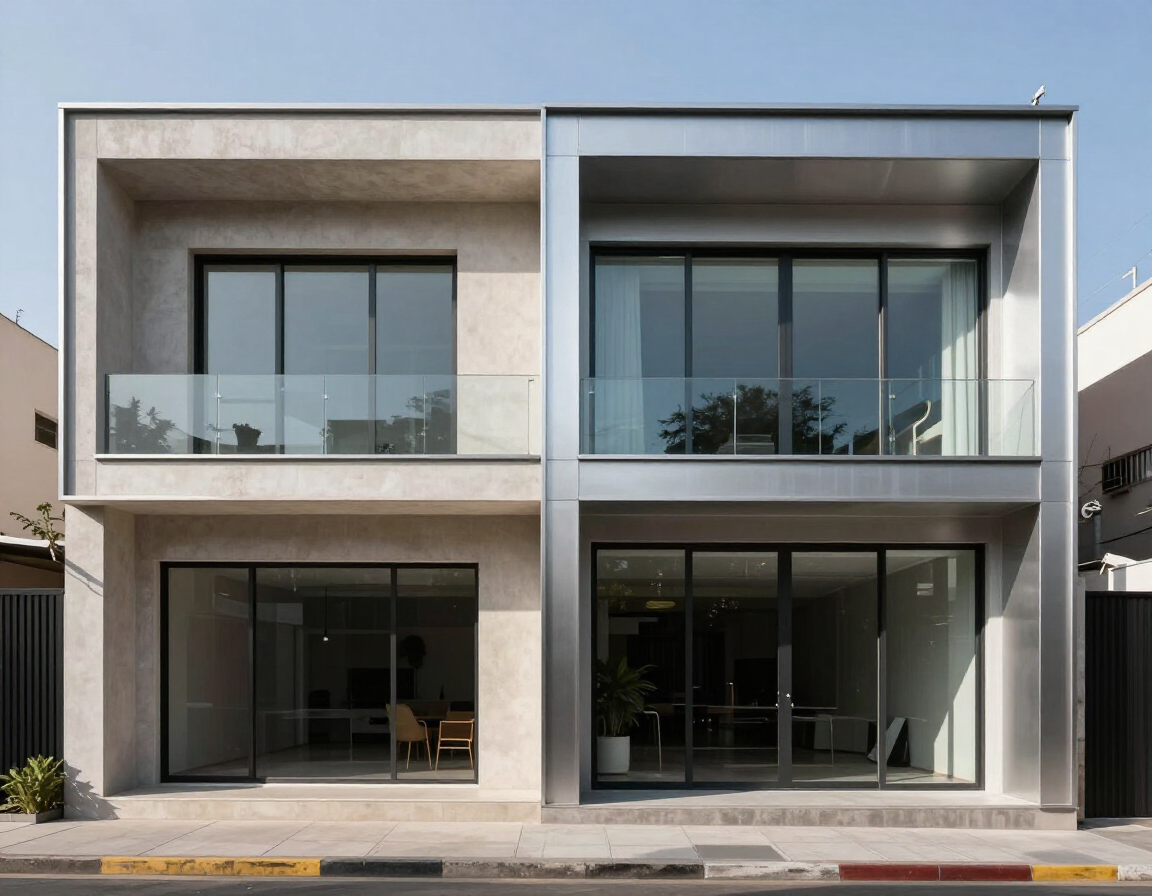 Comparativa antes y después de una cancelería residencial en aluminio y vidrio templado