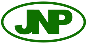 Green JNP logo inside an oval outline on a white background