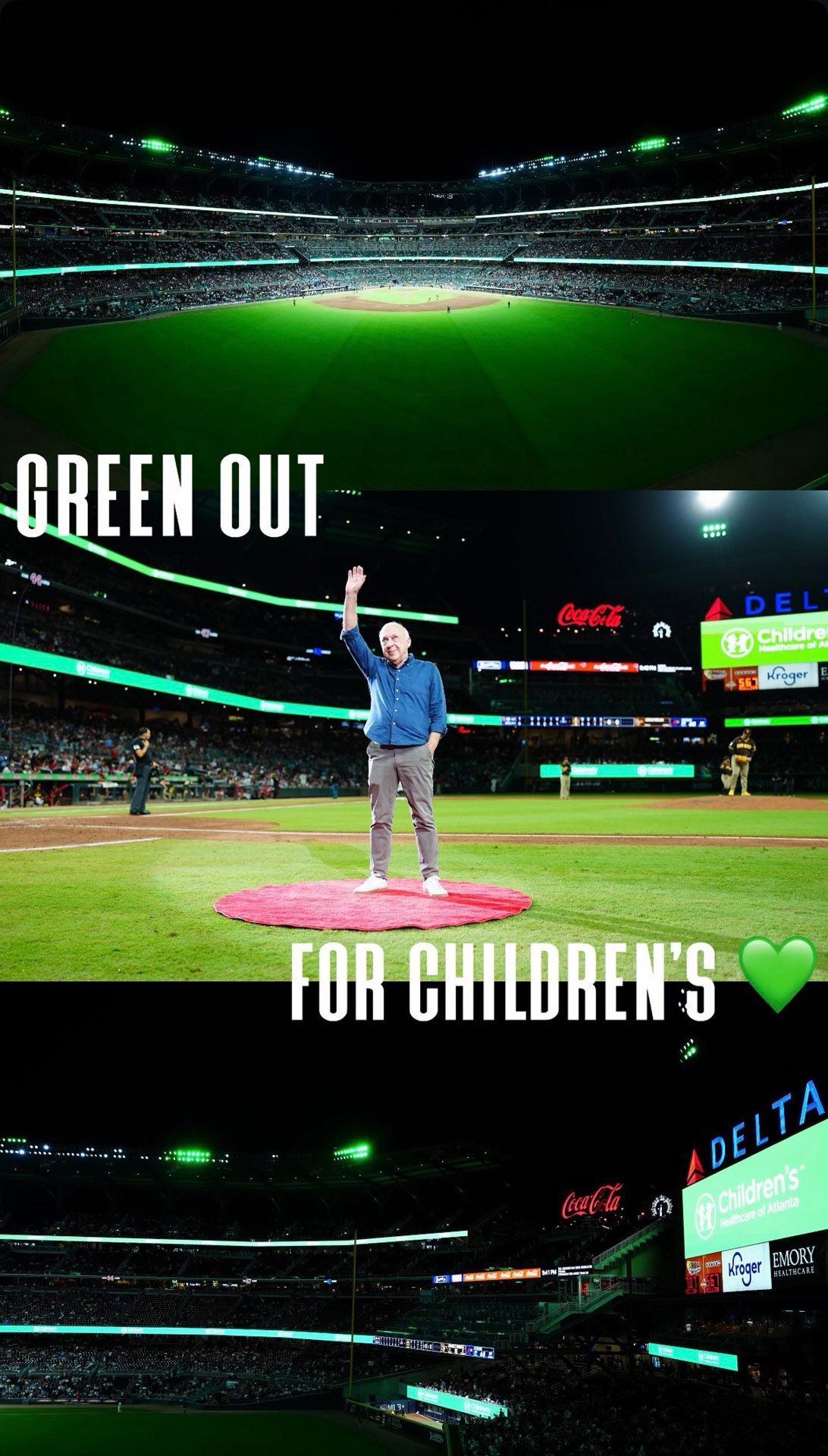 Dr Reisner honored Children's Healthcare Atlanta patients staff Braves game