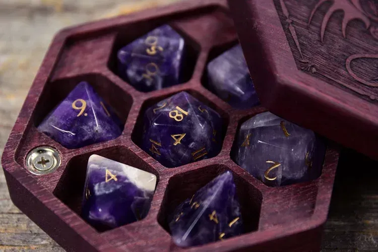 Amethyst Dice Set Of 7 | Ream Gem Dice!