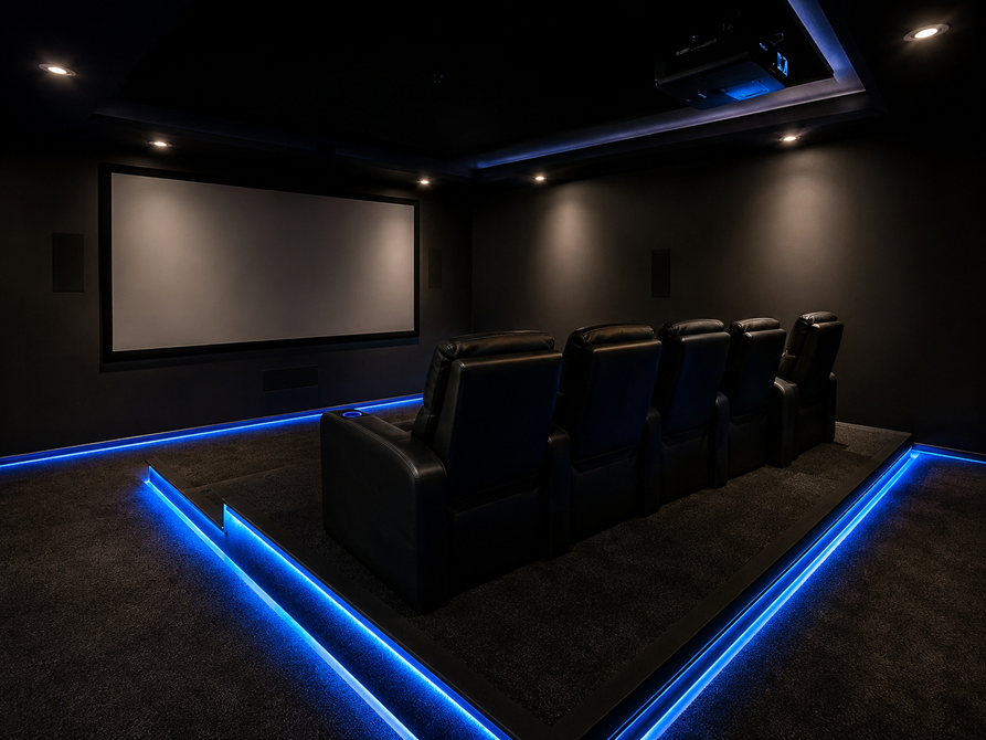 Empty room with a wood accent wall, light carpet, and a small floor mat near the wall.