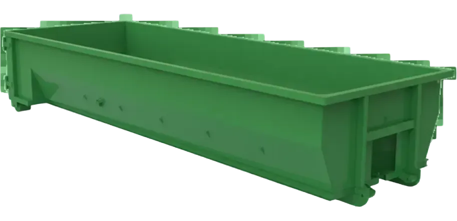 Green industrial steel beam connector on a white background