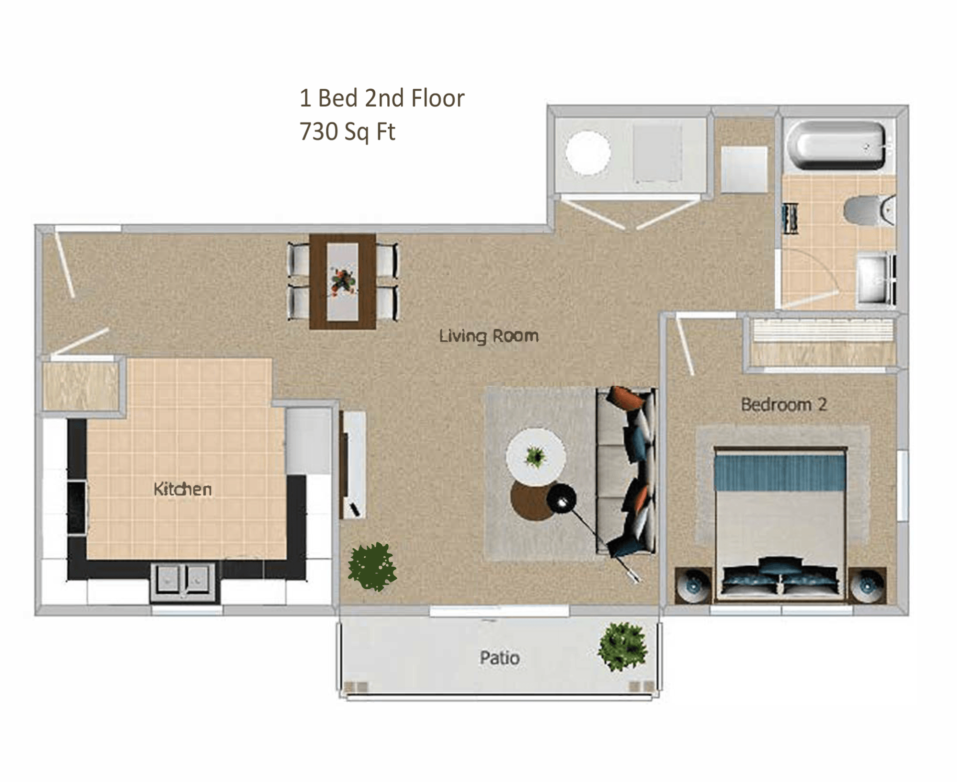1 Bedroom 3D