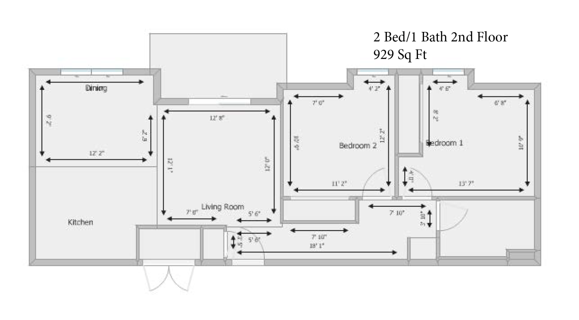 2 Bed 1 Bath