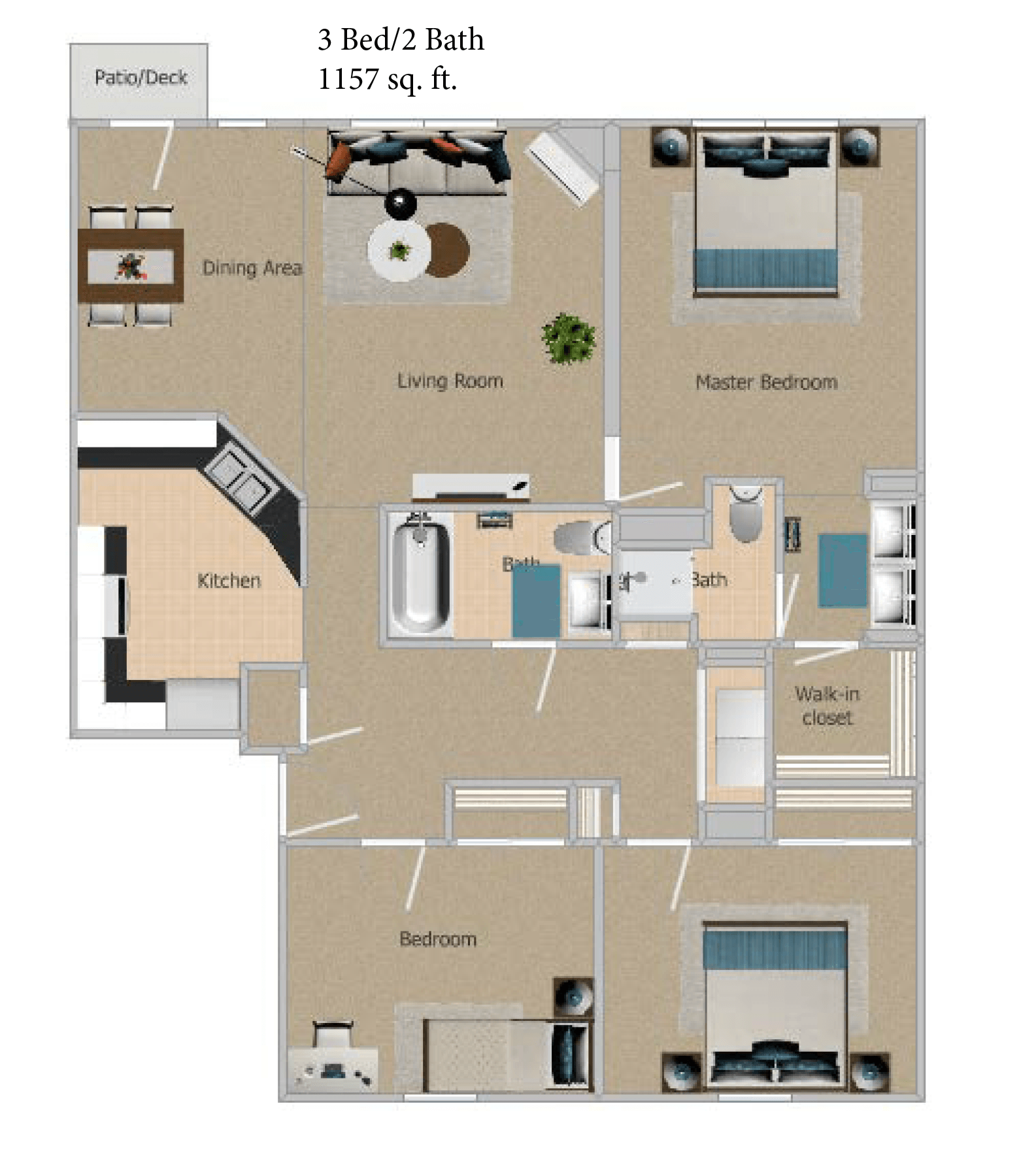 3 Bedroom 3D