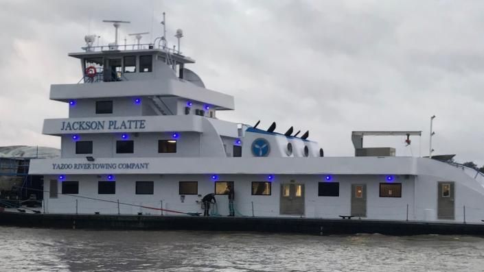 White towboat 