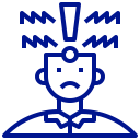 A line drawing of a man with a shocked look on his face.