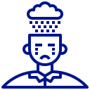 A man with a cloud coming out of his head.