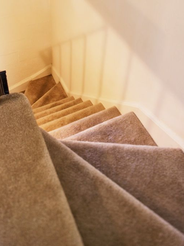 Interior photo of a wooden staircase