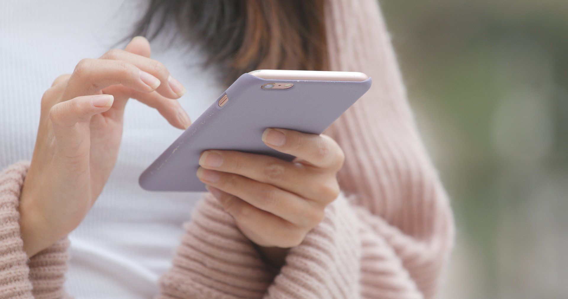 Girl on mobile deivce