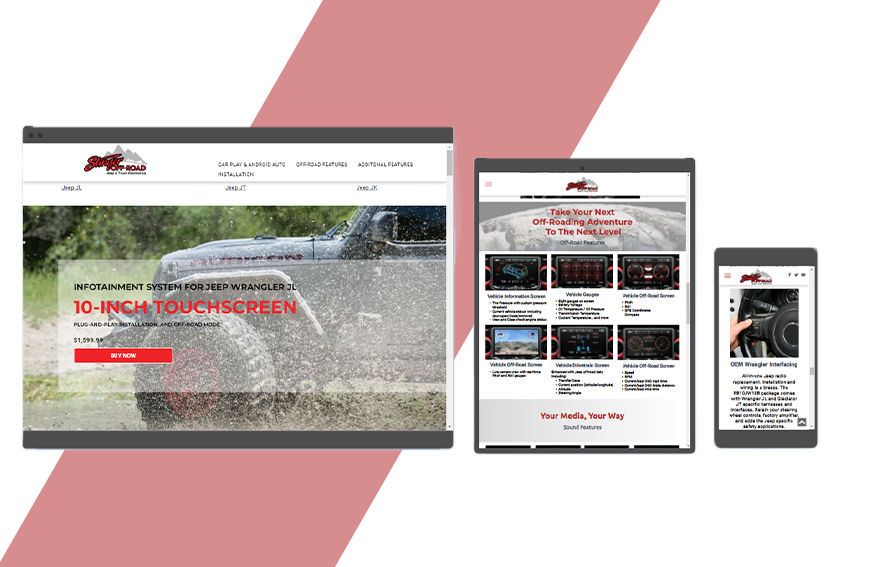 color image of an online landing page used for social media advertising