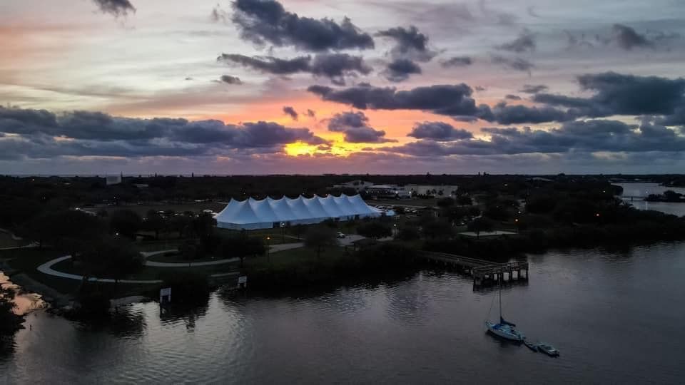 Aerial view of the Vero Beach Prayer Breakfast at Riverside Park