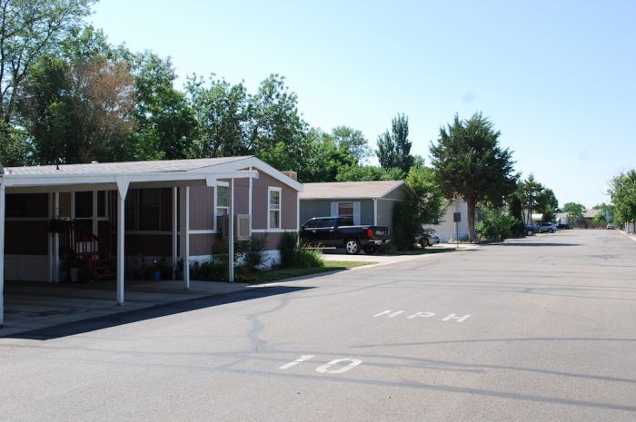 Row of mobile homes