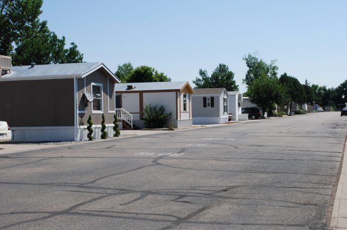 Row of mobile homes
