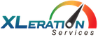 A logo for xleration services shows a speedometer