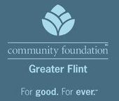 The logo for the community foundation greater flint for good , for ever.
