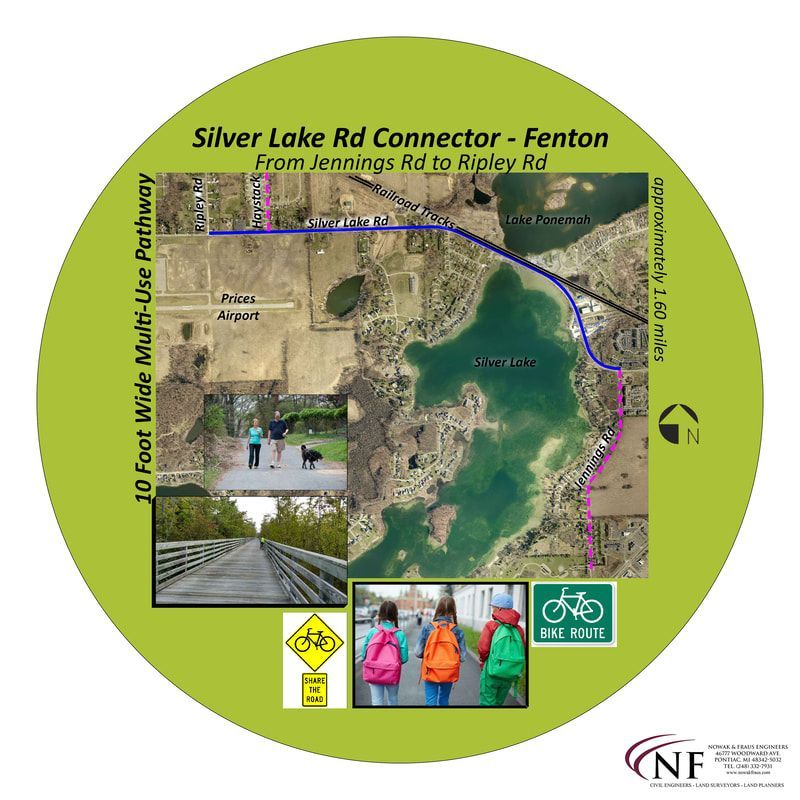 A map of the silver lake rd connector in fenton