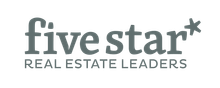 Five Star Real Estate Leaders logo in gray text with a star icon