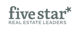 Five Star Real Estate Leaders logo in gray text with a star icon