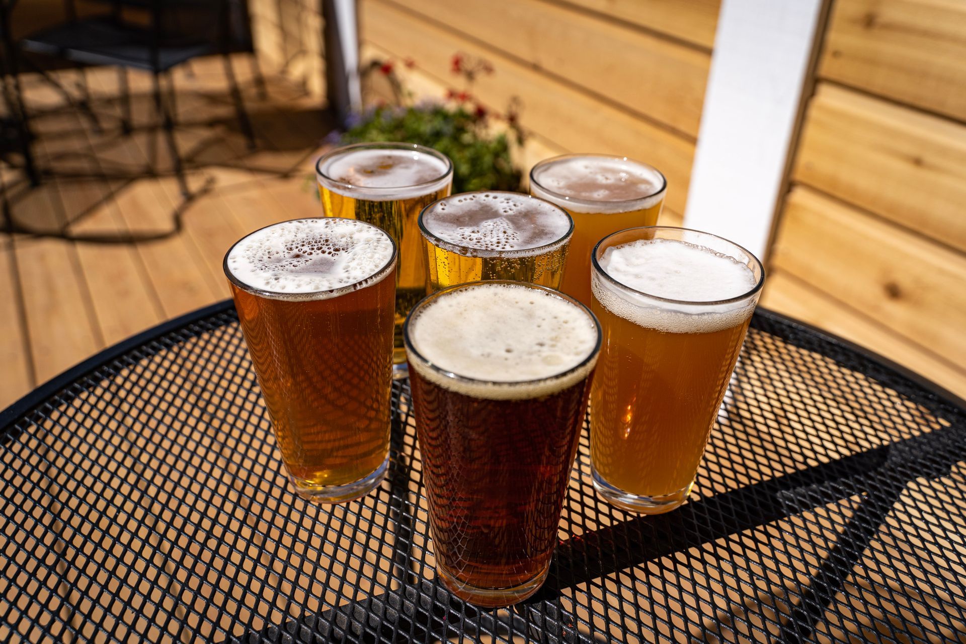 pints of beer on the bar