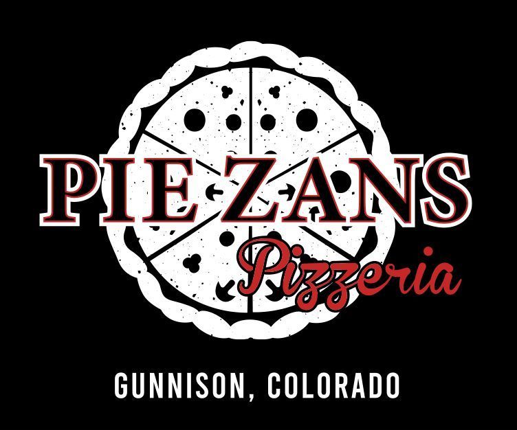 Pie zans logo in white, black and red