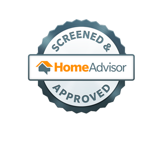 HomeAdvisor Screened & Approved badge, with a logo of a house and wordmark.