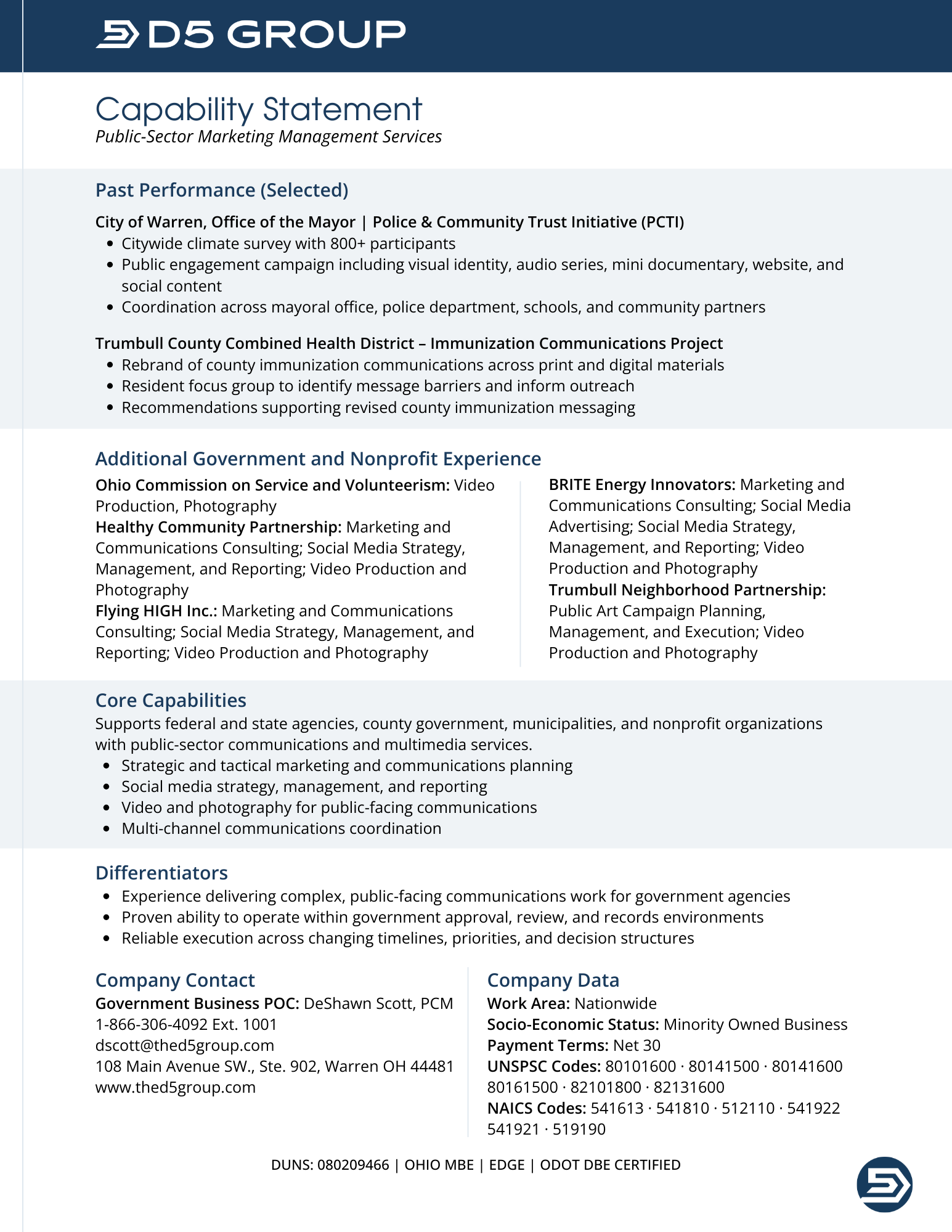 The D5 Group Capability Statement