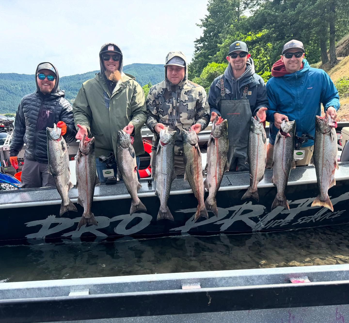 Successful spring chinook fishing trip with Pro Drift Guide Service