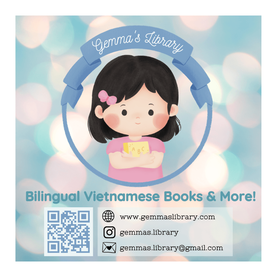 Little girl holding an alphabet book. Text: Gemma