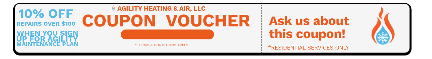 Coupon voucher, with 10% off text and a gas flame logo, promoting a discount.