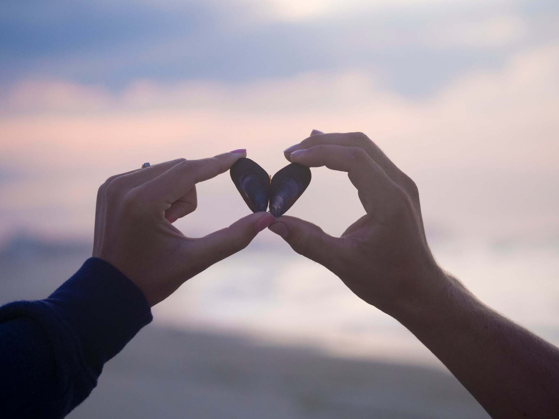 Making Heart Shape with Stones
