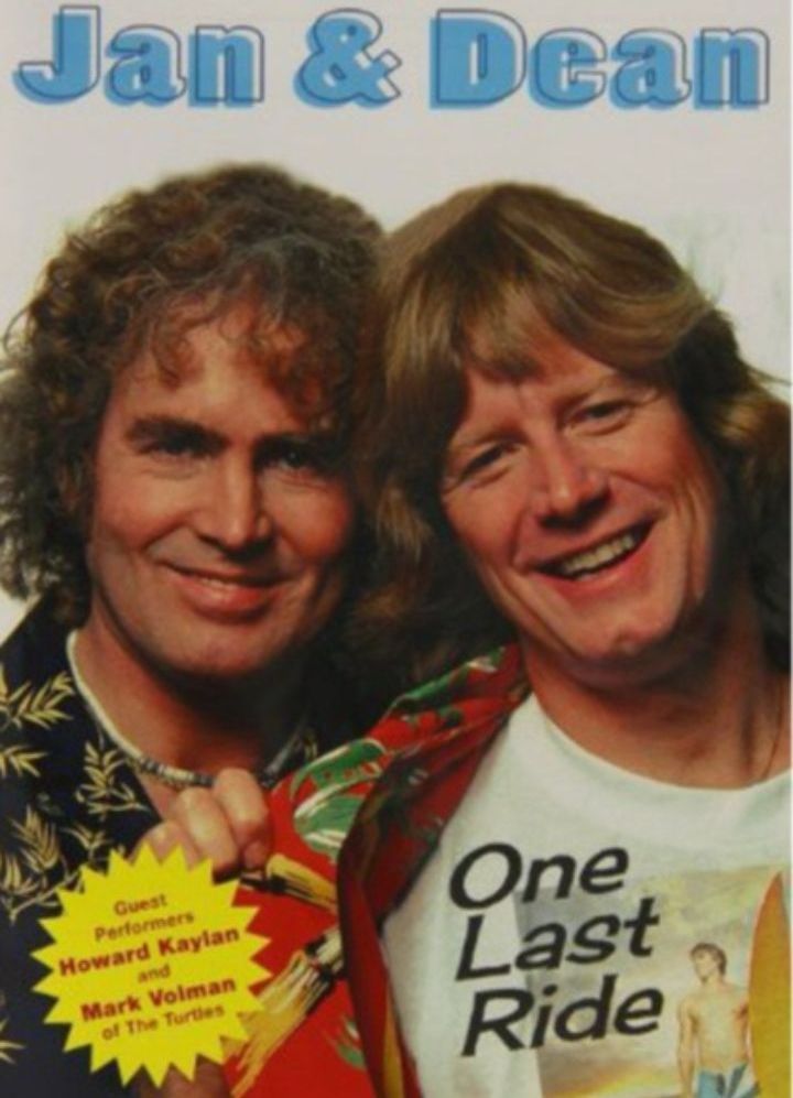 Jan & Dean promotional photo featuring two smiling men, one in a tropical shirt, with a