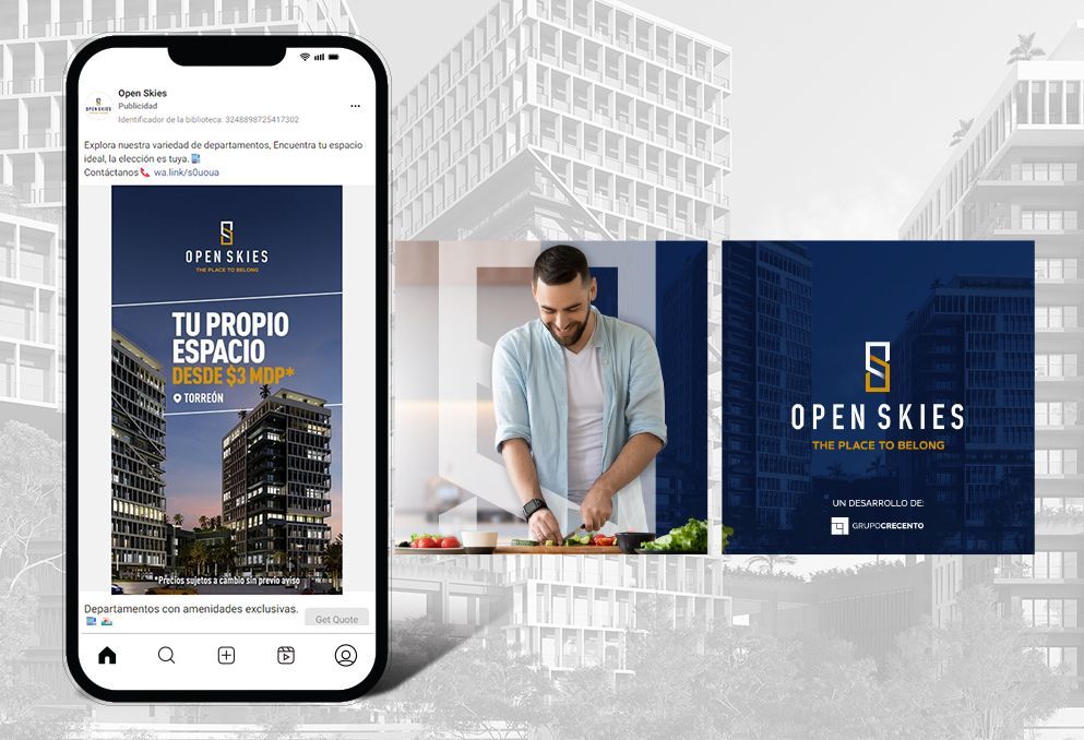 Portafolio de agencia de publicidad para industria Bienes Raíces.