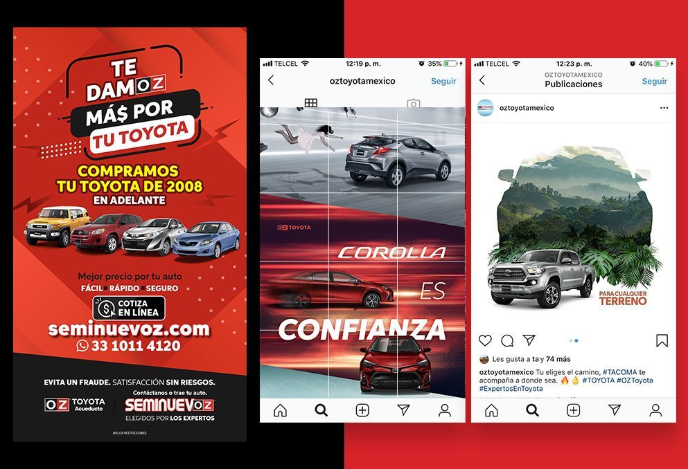 Agencia de Publicidad para industria Automotriz OZ Toyota