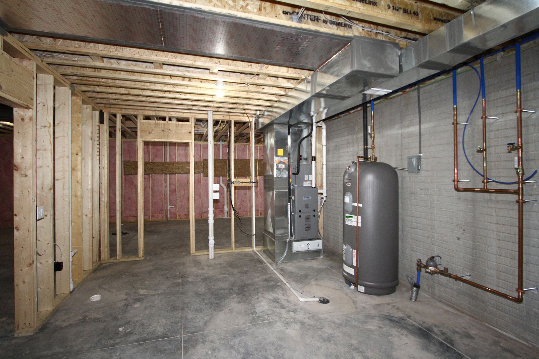 Unfinished Basement Utility Room.
