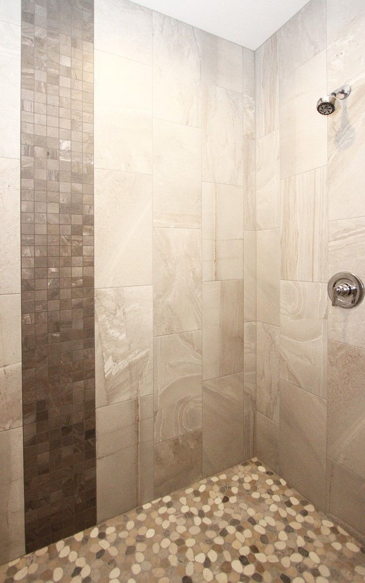 Tiled Shower With Pebble Floor

