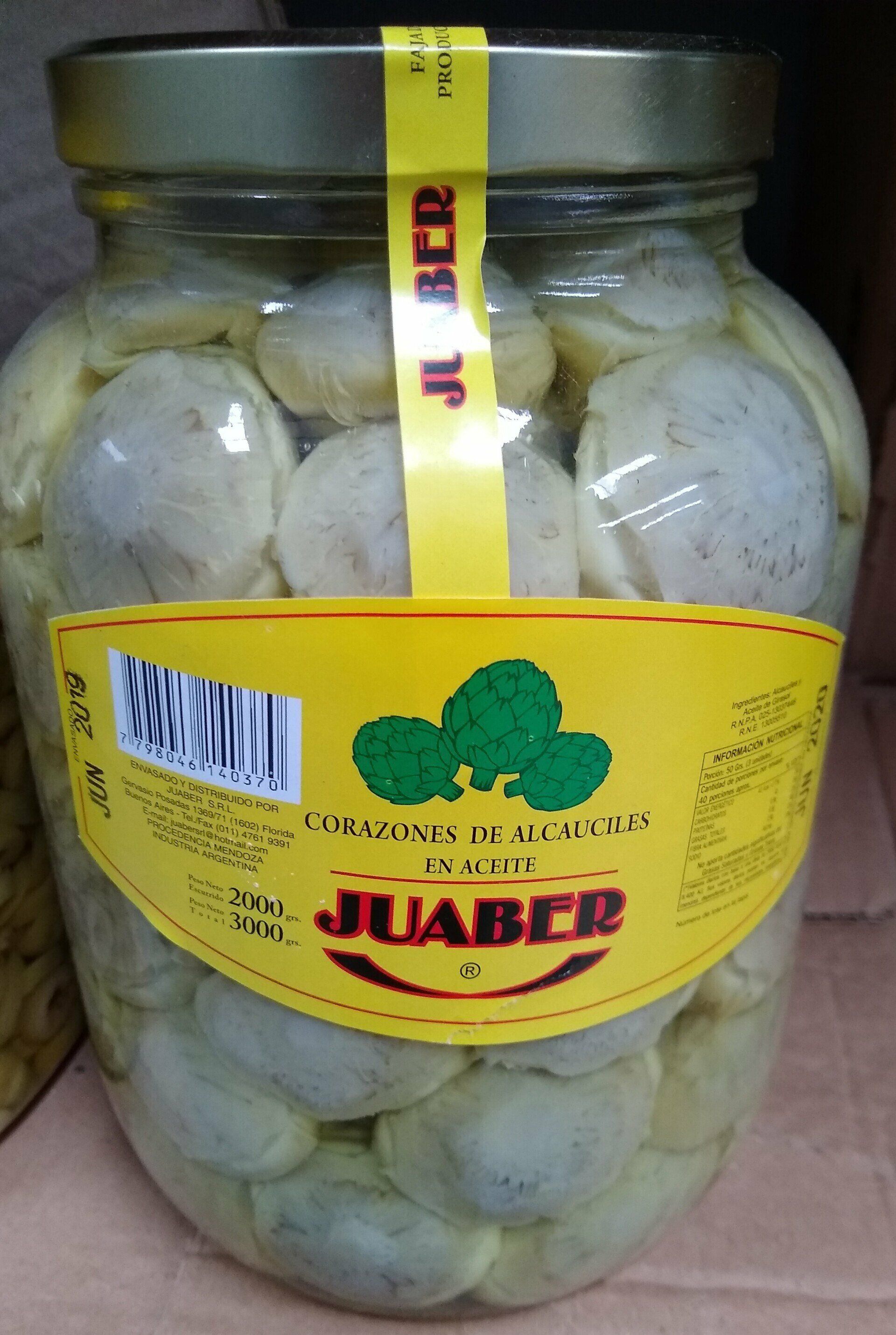 Tarro de aceitunas encurtidas de color verde pálido con etiqueta amarilla y tapa plateada.