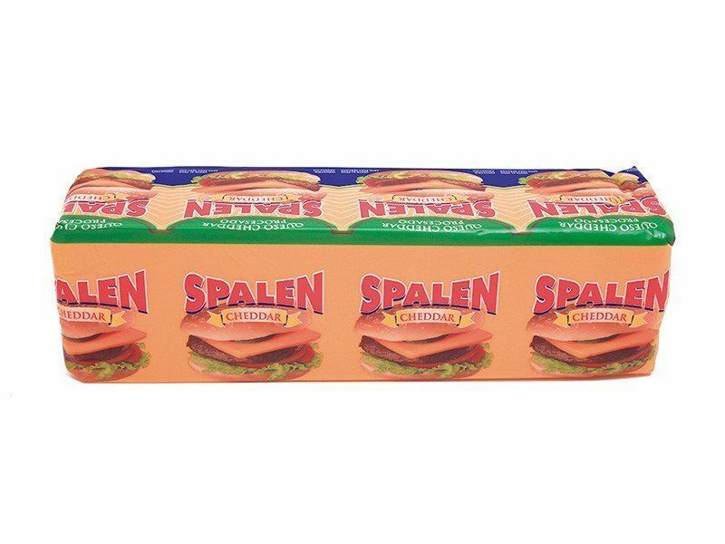 Paquete de galletas Spalen en envases naranjas y verdes, mostrados en fila sobre fondo blanco.