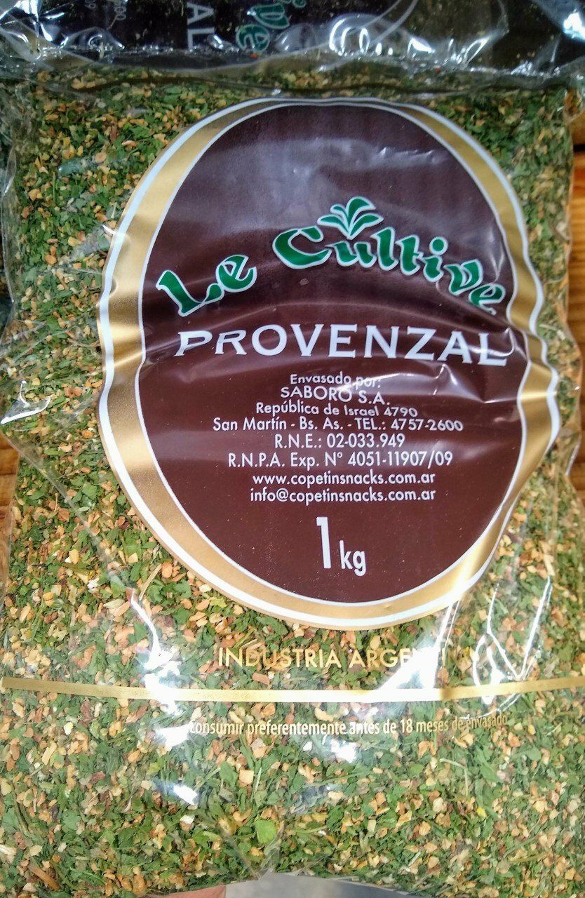Bolsa de mezcla de hierbas Le Culina Provenzal, condimento seco verde y marrón, 1 kg.